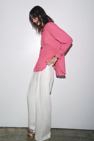 Рубашка из жатой ткани с пуговицами — ZW COLLECTION- Заказать в России