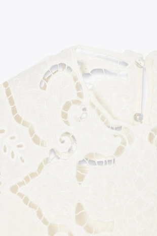 Блуза из коллекции ZW с вышивкой и перфорацией- Заказать в России