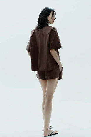 Рубашка из поплина с карманом- Заказать в России