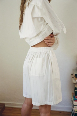 Рубашка в полоску в пижамном стиле- Заказать в России