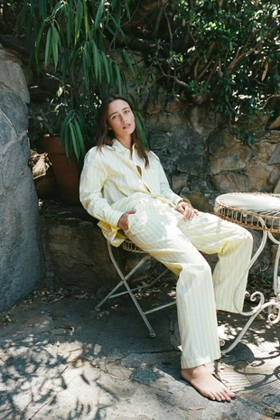 Рубашка в пижамном стиле в полоску- Заказать в России