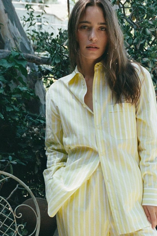 Рубашка в пижамном стиле в полоску- Заказать в России