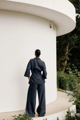 Рубашка сафари из льна- Заказать в России