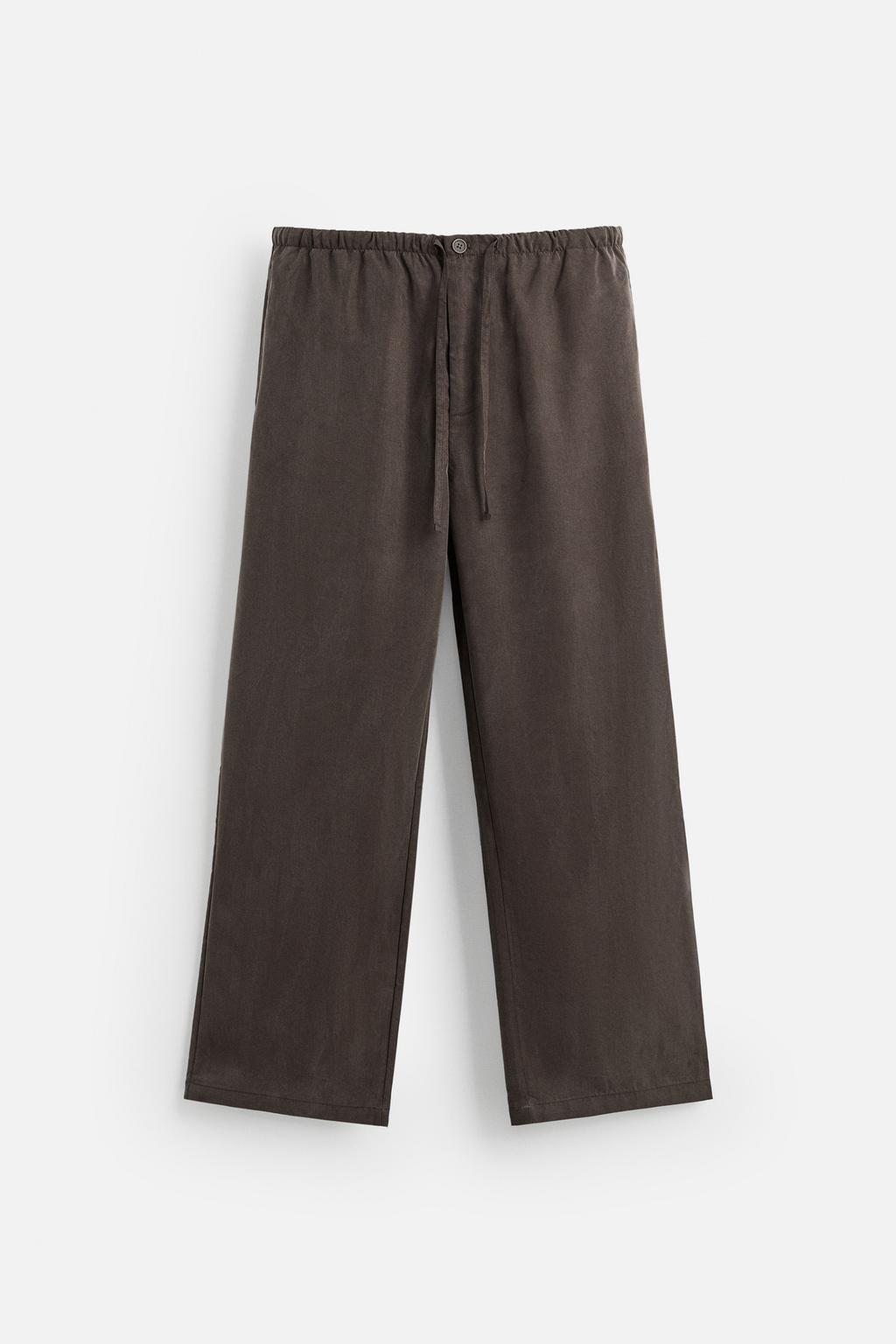 БРЮКИ RELAXED FIT ИЗ СТРУЯЩЕЙСЯ ТКАНИ