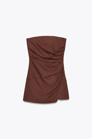 Короткий льняной комбинезон- Заказать в России