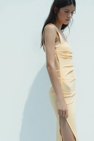 Платье миди со складками- Заказать в России