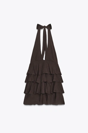 Короткое платье с оборами из марли- Заказать в России