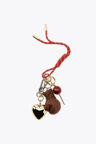 Брелок для ключей с подвесками в форме сердца и перчатки- Заказать в России