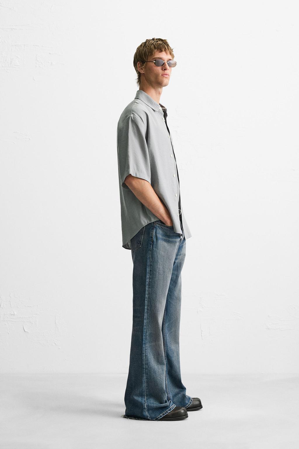 РУБАШКА RELAXED FIT ИЗ СТРУЯЩЕЙСЯ ТКАНИ
