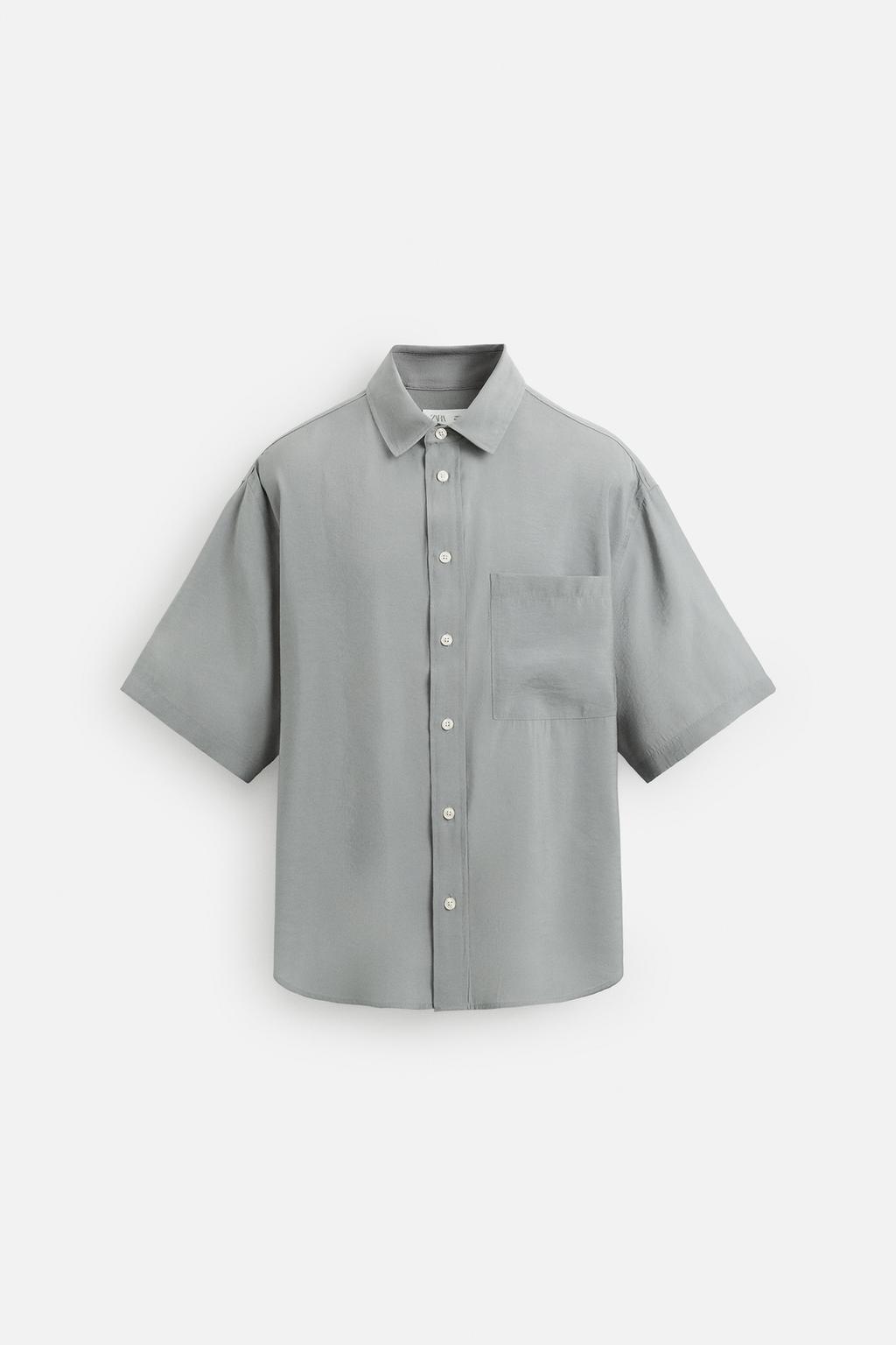 РУБАШКА RELAXED FIT ИЗ СТРУЯЩЕЙСЯ ТКАНИ
