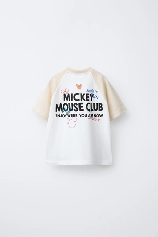 Футболка с рукавами реглан и принтом MICKEY MOUSE © DISNEY- Заказать в России