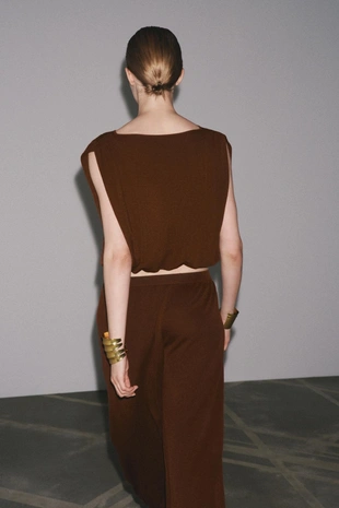 Трикотажные брюки со сборками- Заказать в России