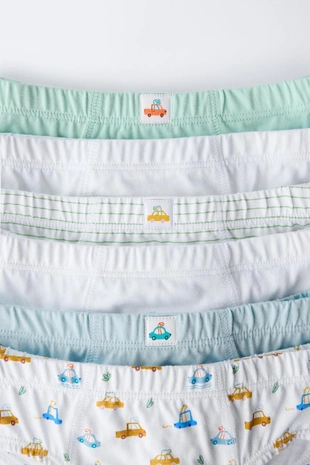 2-6 лет/ комплект из шести трусов с динозаврами и машинами- Заказать в России