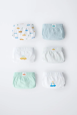 2-6 лет/ комплект из шести трусов с динозаврами и машинами- Заказать в России