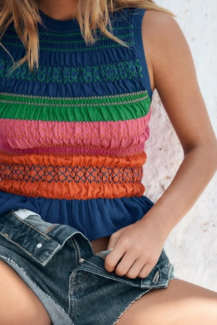 Трикотажный топ «соты»- Заказать в России