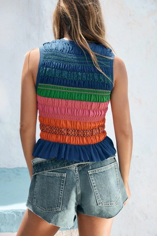 Трикотажный топ «соты»- Заказать в России