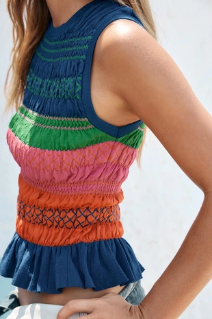 Трикотажный топ «соты»- Заказать в России