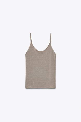 Трикотажный топ на бретелях- Заказать в России