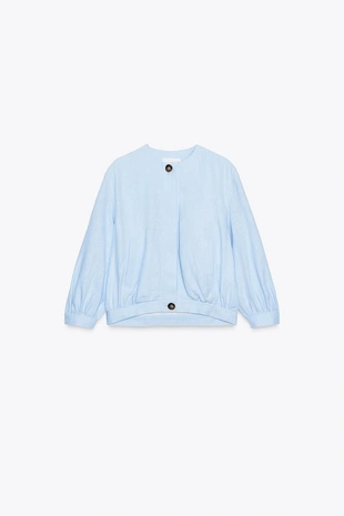 Льняной бомбер- Заказать в России