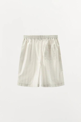 Полосатые шорты-боксеры в пижамном стиле- Заказать в России