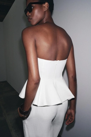 Топ из интерлока с баской- Заказать в России