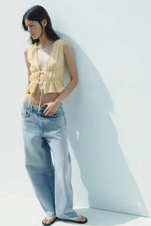 Топ в клетку виши с завязками- Заказать в России