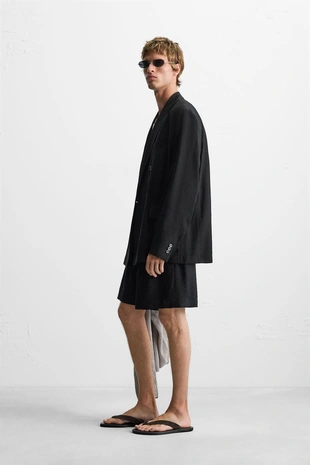 Блейзер свободного кроя из струящейся ткани- Заказать в России