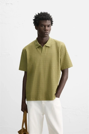 Поло с рельефной тканью- Заказать в России