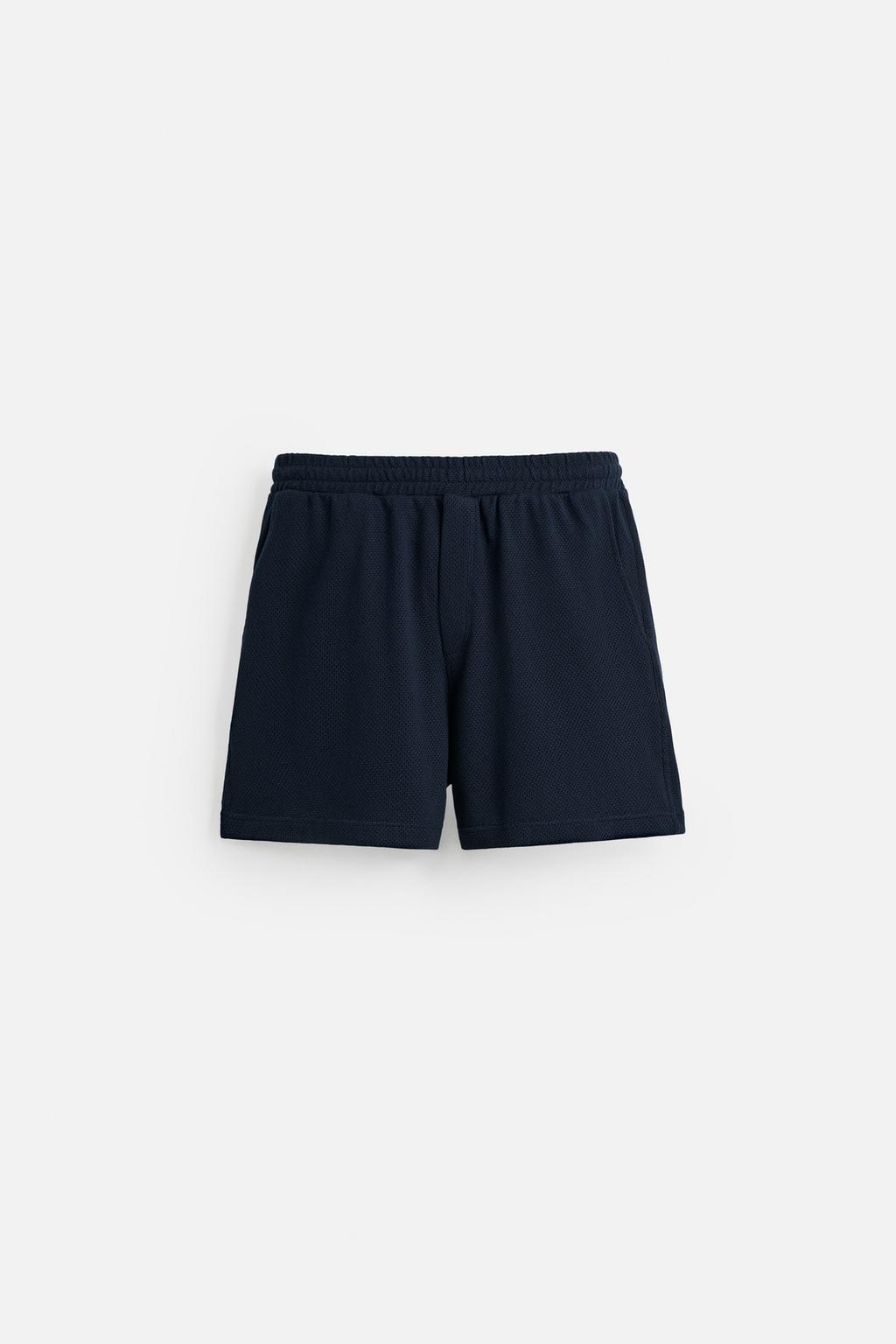 ШОРТЫ-БЕРМУДЫ RELAXED FIT ИЗ РЕЛЬЕФНОЙ ТКАНИ
