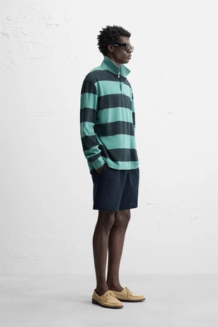 Шорты-бермуды RELAXED FIT из рельефной ткани- Заказать в России