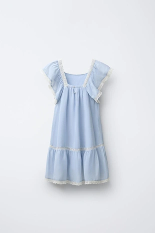 Платье с кружевной отделкой- Заказать в России