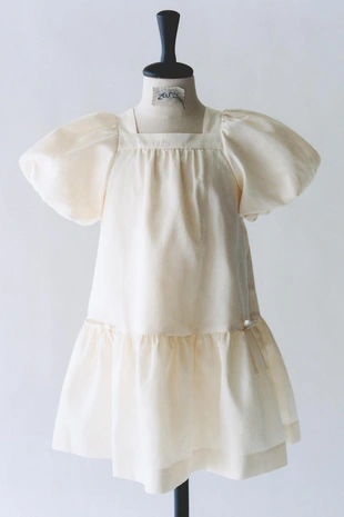 Платье из сатина с бантиками - Заказать в России