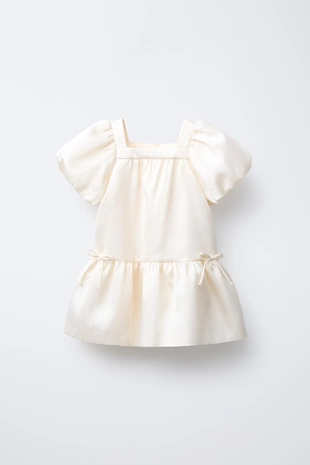 Платье из сатина с бантиками - Заказать в России