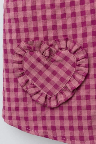 Блузка в клетку виши с воланами- Заказать в России