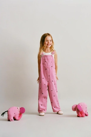 Комбинезон из твила с вышивкой «цветы»- Заказать в России