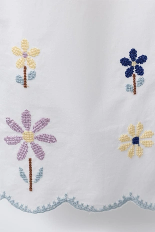 Брюки-кюлоты с вышивкой крестиком- Заказать в России