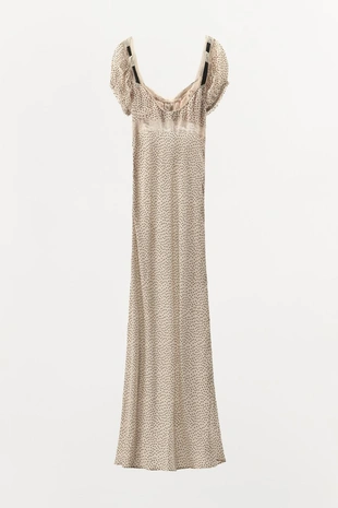 Платье в горошек с контрастным бантом- Заказать в России