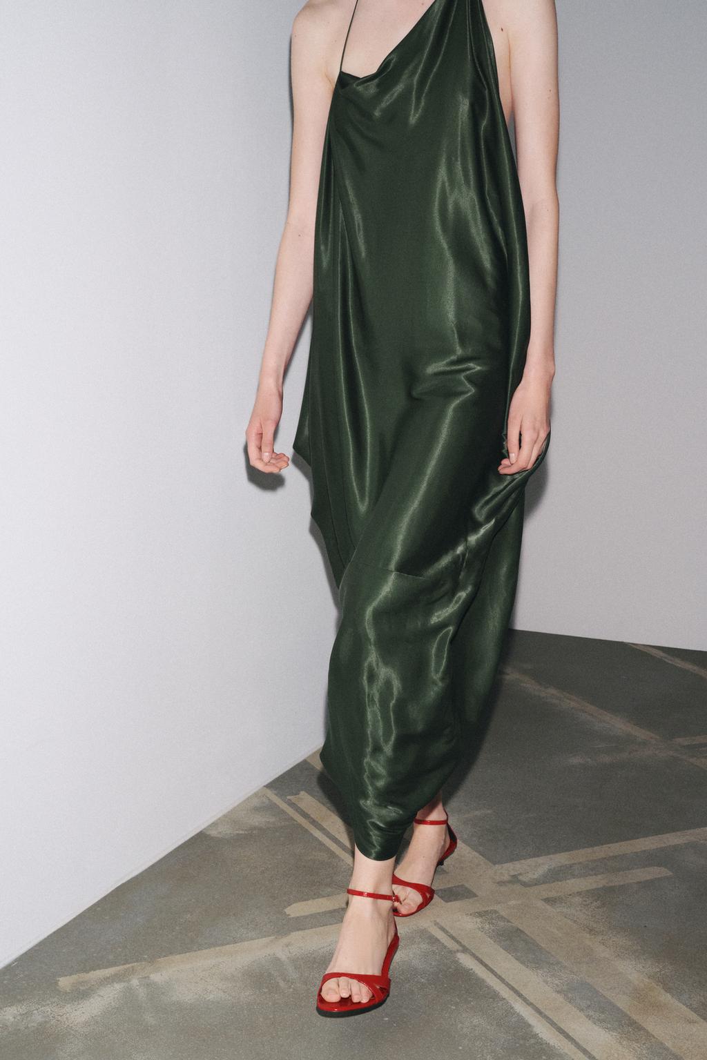 АСИММЕТРИЧНОЕ АТЛАСНОЕ ПЛАТЬЕ — ZW COLLECTION