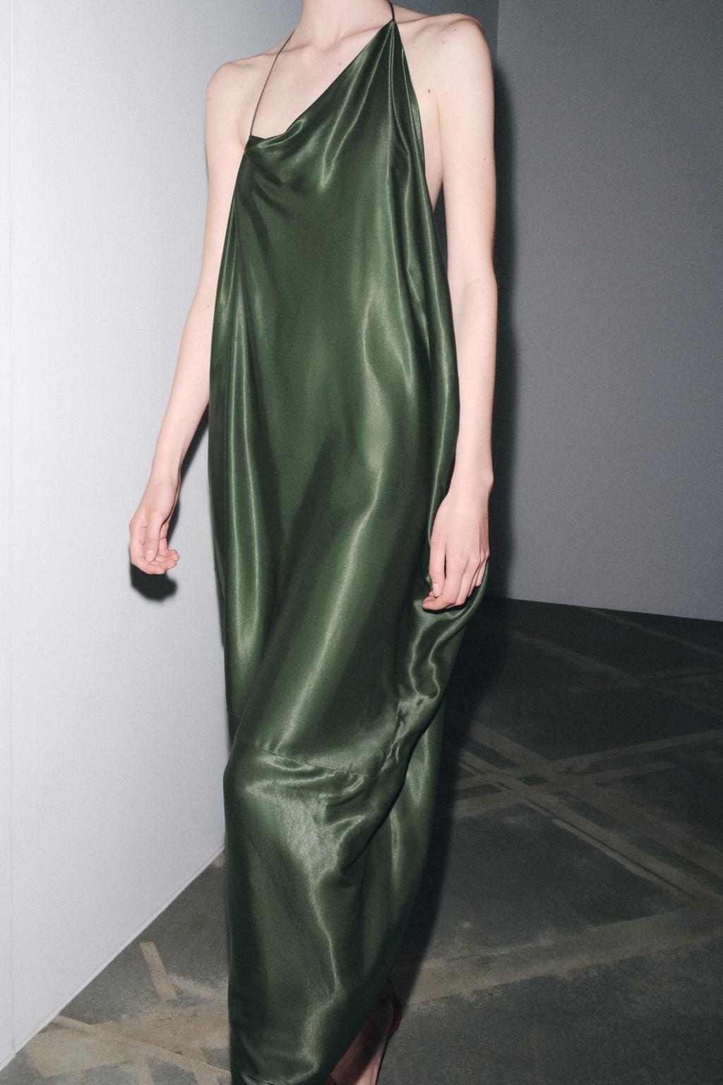 АСИММЕТРИЧНОЕ АТЛАСНОЕ ПЛАТЬЕ — ZW COLLECTION