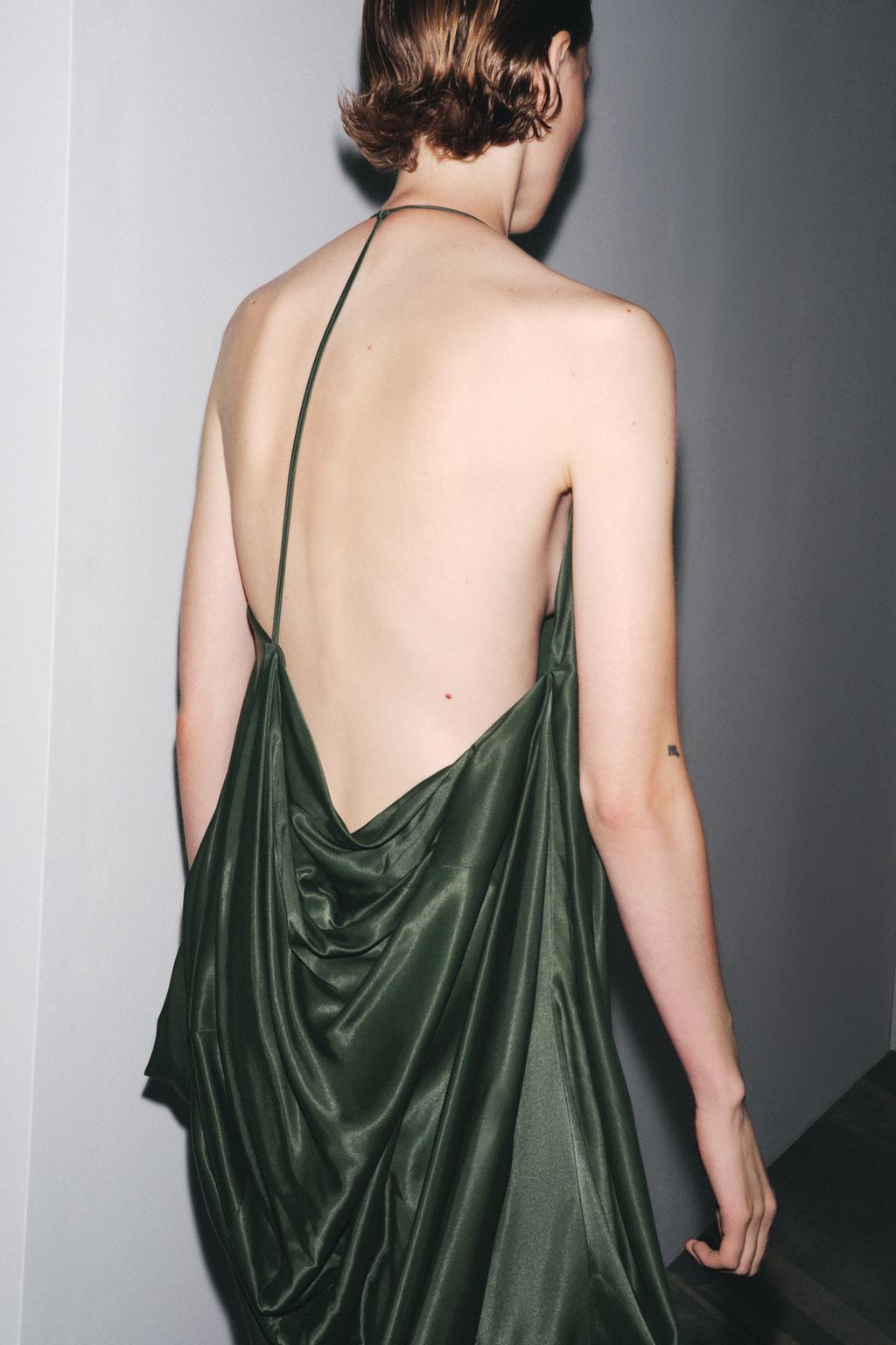 АСИММЕТРИЧНОЕ АТЛАСНОЕ ПЛАТЬЕ — ZW COLLECTION