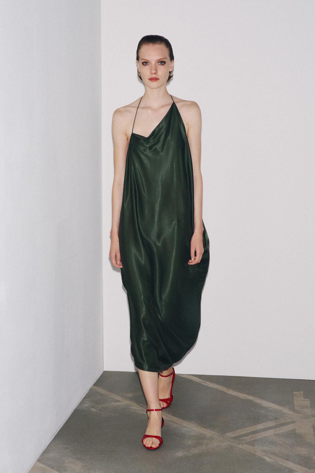 АСИММЕТРИЧНОЕ АТЛАСНОЕ ПЛАТЬЕ — ZW COLLECTION