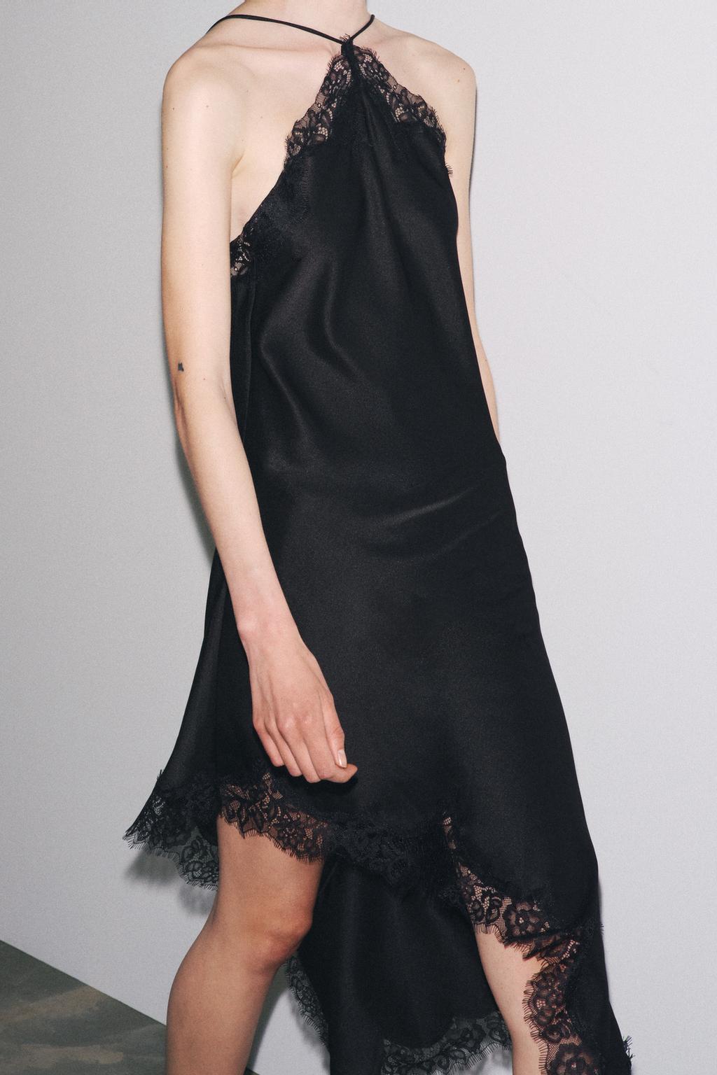 АТЛАСНОЕ ПЛАТЬЕ С КРУЖЕВОМ — ZW COLLECTION