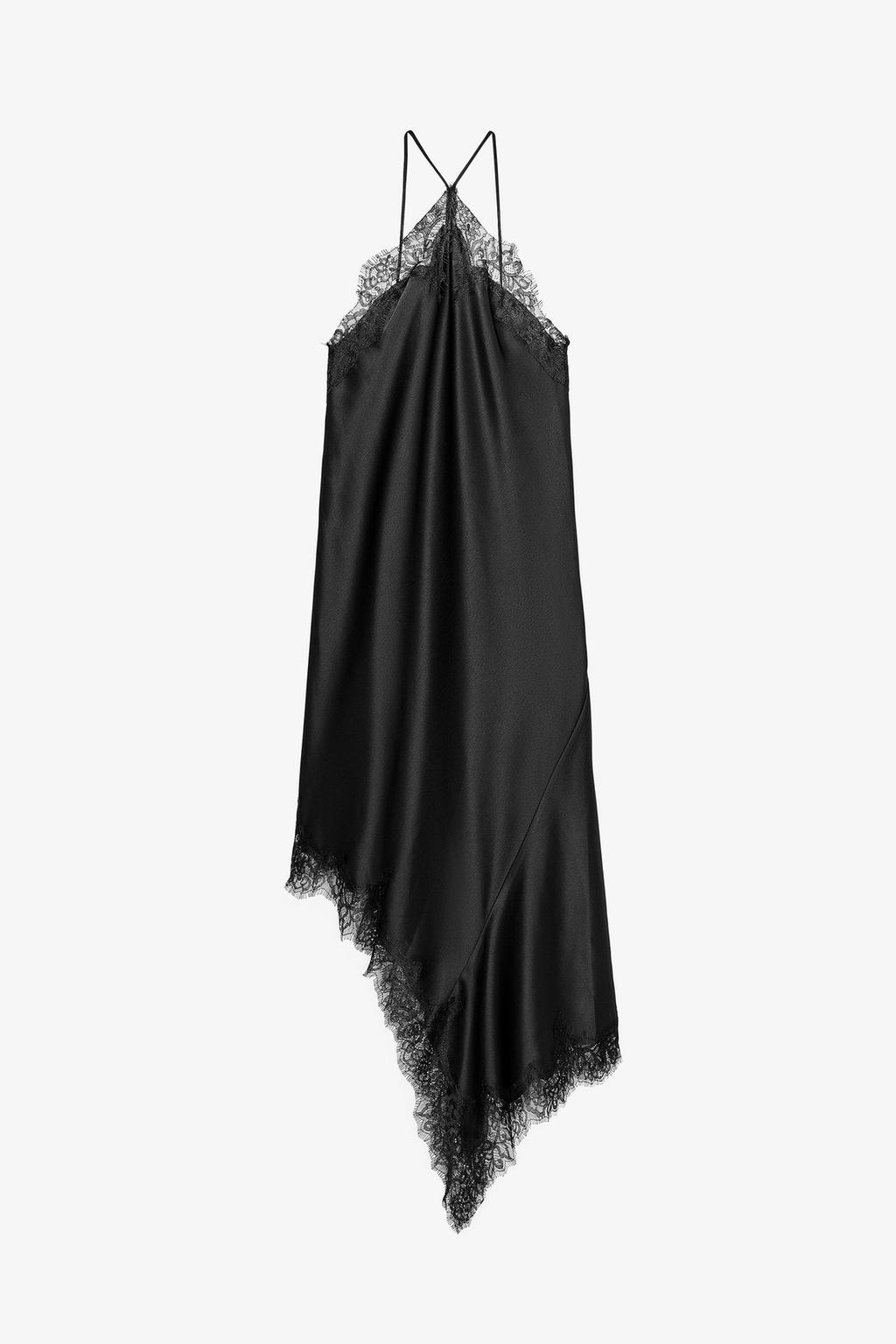 АТЛАСНОЕ ПЛАТЬЕ С КРУЖЕВОМ — ZW COLLECTION