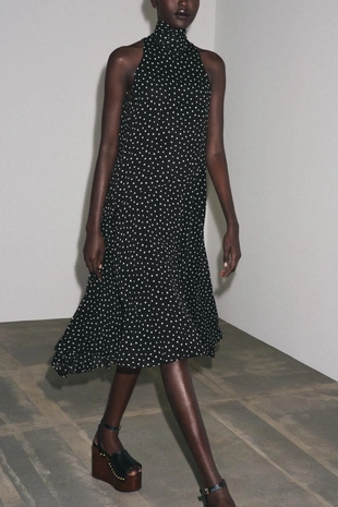 Платье в горошек с горловиной халтер — ZW COLLECTION- Заказать в России