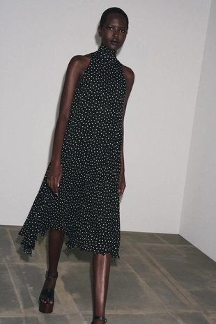 Платье в горошек с горловиной халтер — ZW COLLECTION- Заказать в России