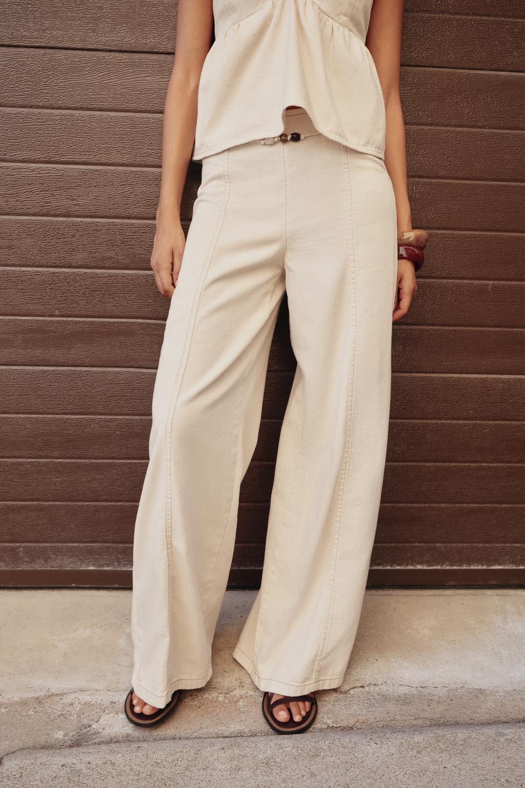 ДЖИНСЫ Z1975 WIDE LEG С ВЫСОКОЙ ПОСАДКОЙ И БУСИНАМИ