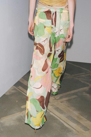Брюки из ткани рами с цветочным принтом — ZW COLLECTION- Заказать в России