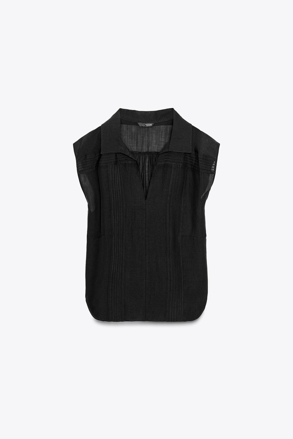 РУБАШКА ИЗ СМЕСИ РАМИ СО СБОРКАМИ — ZW COLLECTION