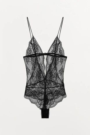 Кружевное боди с открытой спиной- Заказать в России