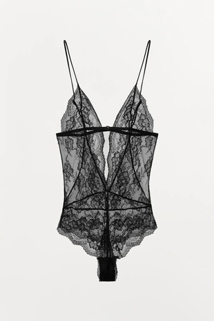 Кружевное боди с открытой спиной- Заказать в России